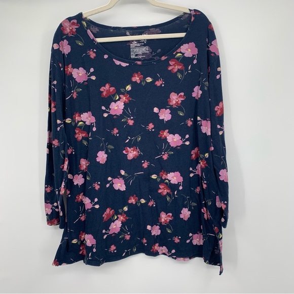 Terra & Sky Plus size  Floral Scoop Neck Sweater Size 14w (OX) - Picture 2 of 5